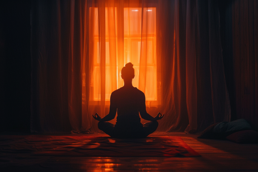 steviesea person meditating in dark room single orange light b1d0a818 b2f2 4d3b 9ac5 2d575a9f0050 2